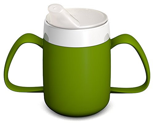 Ornamin 2-Henkel Becher mit Trink-Trick mit Schnabelaufsatz, grün