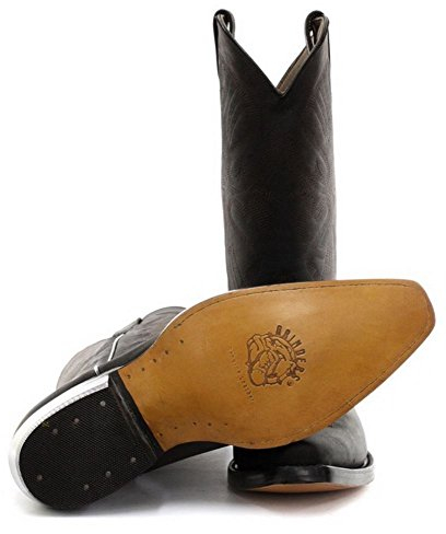 Stivali Texani a Punta da Uomo in Vera Pelle Stile Cowboy Nero o Marrone Nero 41EU-7UK