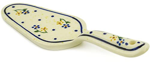 Blue Rose Polish Pottery Country Meadow Cake Server
