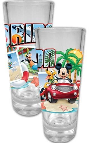 DISNEY MICKEY MOUSE AND FRIENDS FLORIDA POSTCARD SHOT GLASS by Disney