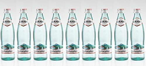 Mineral agua BORJOMI Con gas agua en botella de cristal, 0,5 l [Paquete de 9]