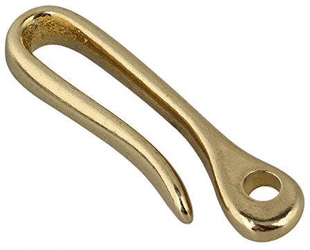 BQLZR Golden 60mm Length Rentro Solid Brass Fish Hook Key Chain U Hook Clip Holder