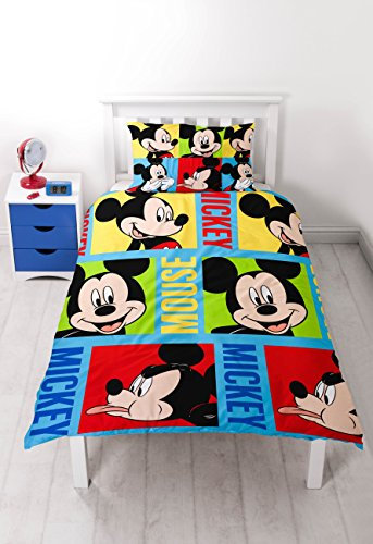 Disney Mickey Mouse 'Bright' Single Duvet Set - Repeat Print Design