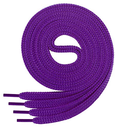 Di Ficchiano 1 Paar SCHNÜRSENKEL violett flach 7mm breit für Sneaker Sportschuhe Lederschuhe - flache Schuhbänder sehr reißfest - Shoe Laces Farbe: violett 90cm