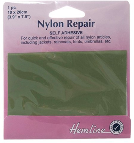 Hemline H689. Green | Green Nylon Self-Adhesive Patch | 10 x 20 cm by Hemline