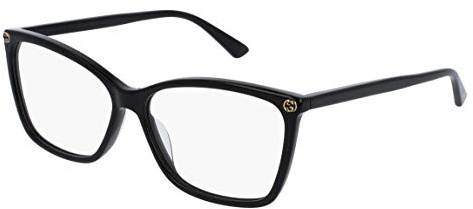 Gucci Unisex – Erwachsene GG00250-001-56 Brillengestell, Black-Black-transparent, 56