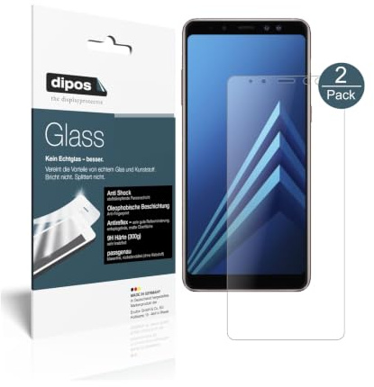 dipos 2x Displayschutzfolie 9H matt für Samsung Galaxy A8 (2018) | Antireflex, entspiegelnd, bricht und splittert nicht, kein Echtglas, Anti-Shock, kratzfest, blasenfrei, selbstklebend