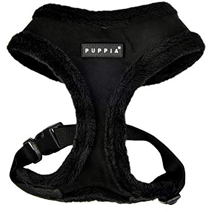 Puppia Hundegeschirr für kleine und mittelgroße Hunde - Terry Harness A - verstellbar und komfortabel Schwarz S