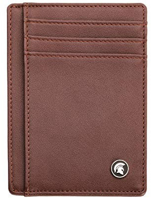 POWR Mens Wallet, Slim RFID Blocking Minimalist Credit Card Holder (Dark Brown), Holds up to 7 Cards and Bank Notes, Ideal for Travel