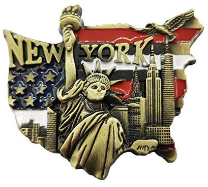 New York USA 3D Refrigerator Magnet Souvenir Metal Collection, New York Fridge Magnet Gift Magnetic Sticker Home Kitchen Decoration