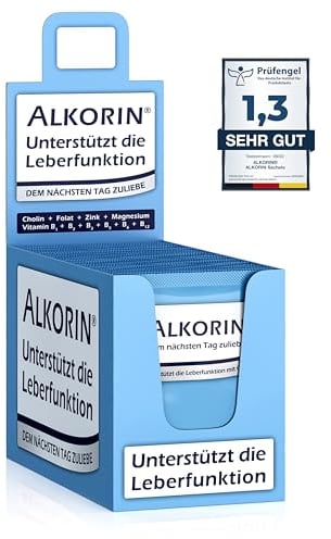 ALKORIN – das bewährte Original | 40 Anwendungen | Dem nächsten Tag zuliebe | Unterstützt die Leberfunktion mit Cholin | Basenpulver | wichtige Elektrolyte, Mineralien und Vitamine