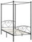 vidaXL Himmelbett Bett Bettgestell Einzelbett Metallbett Bettrahmen Lattenrost Schlafzimmerbett Schlafzimmermöbel Ehebett Grau 100x200cm