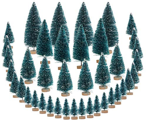 CINMOK 40SKT Klein Weihnachtsbaum Künstlicher Tannenbaum Mini Christbaum Miniatur Christmasbaum Weihnachts Baum Tanne mit Schnee Effek Geschenk für Weihnachten Tisch DIY Schaufenster