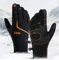 CXW Winter Fahrradhandschuhe, Wasserdichter Touchscreen Warme Fahrrad Handschuhe für Männer & Frauen (Schwarz & Orange, L)