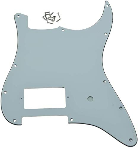 Dopro 11 Loch ST Strat One Humbucker Gitarre Pickguard Scratch Plate passend für Fender Delonge White 3-lagig