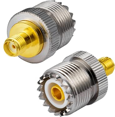 Vecys Bidirectionnelle SMA Femelle UHF Femelle Adaptateur Droit SO239 Adaptateur SMA Radio Amateur UHF Talkie-walkie Portable Pl Plug D'antenne CB Radio 2 pcs