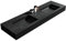 Wandwaschbecken Doppelwaschtisch BA8016 aus Mineralguss - 163 x 45 x 12 cm - Farbe wählbar - Metallkonsole optional, Farbe:Quarz schwarz, Untergestell:Ohne Untergestell
