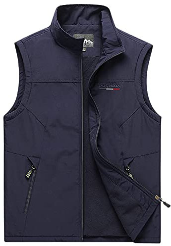 Panegy Herren Weste Softshellweste für Jagd Angeln Wandern Männer Fleeceweste Bodywarmer Blau Asien Größe 6XL/ EU XXL