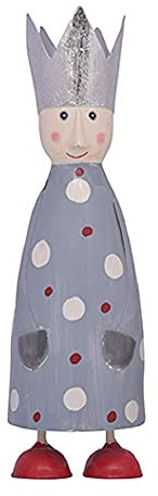 dekorative stimmungsvolle Dekofigur König zum Stellen mit silberner Krone aus Metall ausgefallen in verschiedenen Größen und Farben Creme weinrot hellgrau (hellgrau, klein)