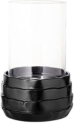 Fink COCON Windlicht m.Glas,Keramik,schwarz Höhe 38, Ø 25 128029