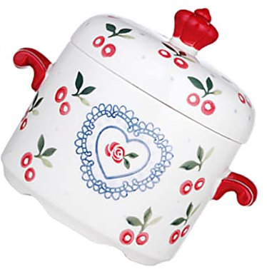 TOPBATHY Kleiner Keramik Suppentopf Mit Deckel Doppelten Ohrgriffen Für Küchenbedarf Spülmaschinenfest Hitze Und Kältebeständig