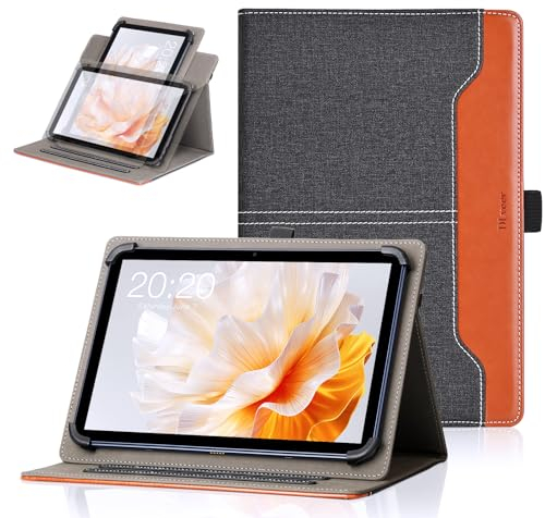 DLveer Hülle für DOOGEE U11/U11 Pro/U10/DOOGEE Tab A9/Tab A9+/Tab A9 Pro/Blackview Tab90 Wifi/Tab60 WiFi/Teclast T40 Plus,Drehbare Mehrfachwinkel Ständer Universal Hülle für Tablet 10-11 Zoll,Schwarz