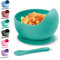 Xabono Bols pour bébé avec ventouse et cuillère en silicone sans BPA faciles à laver Vert menthe