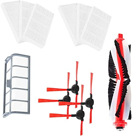 Tecasa Für Vileda VR ONE/VR 302 Roboter Staubsaugerzubehör Ersatzteile (4 x Seitenbürsten, 6 x HEPA-Filter, 1 x Vorfilter, 1 x Zentralbürste)