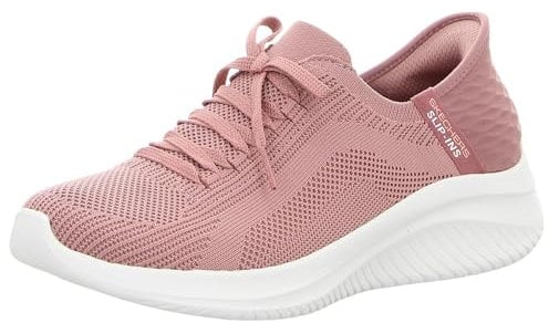 Skechers Women's Ultra Flex 3.0 Brilliant Path Slip-On Sneakers, Mauve Knit/Pink Trim, 6.5 UK