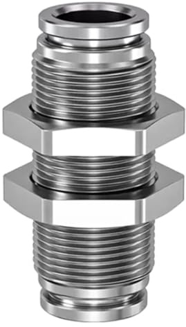 Edelstahl Pneumatik Schottverschraubung IQS 8mm Schlauchverbinder - Steckanschluss gerade (Ø 8mm)