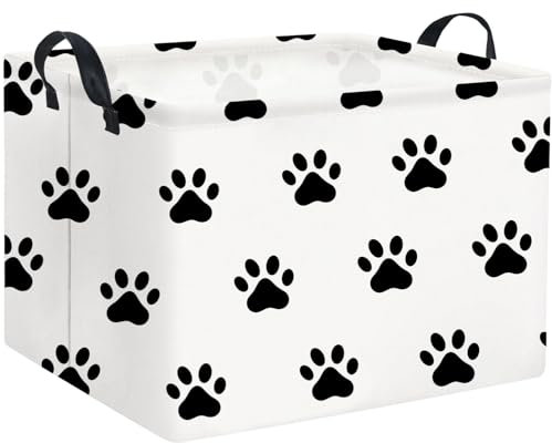 HIYAGON Hundespielzeugkorb, Spielzeugkorb, niedlicher Spielzeug-Aufbewahrungskorb, Organizer, Box, Kinder-Geschenkkorb, leer, rechteckig, Raumdekoration für Zuhause (Pfote)
