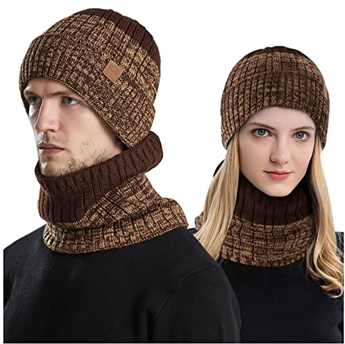 Orbgons Winter-Strickmützen für Erwachsene Winter-Wind- und Coif Winter-Strickmützen Warmhauben-Hüte Babymütze Neugeborene Winter (Coffee, One Size)