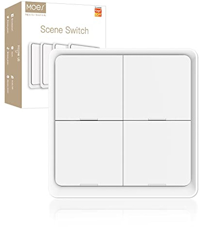 MOES Wireless Smart Scene Switch Button, Require MOES Zigbee HUB, White