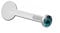 Inoki - Micro labret Bioflex Cristal 2.35mm serti acier - Jonc/Tige 1.2mm, Long. int. 10mm, Élément 2.35mm - Zircon Bleu