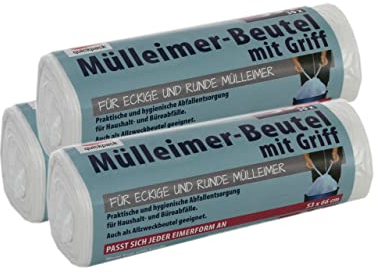 Müllbeutel Premiumline - Besonders reißfest und wasserdicht - Mit Trage-Griff/Henkel (35 Liter Premium, 3er Pack)
