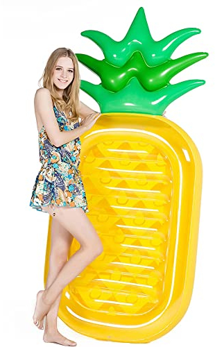 OKESYO Matelas gonflable de piscine pour adulte - Ananas - Pour adulte - Plage d'été - 185 x 83 cm - Ananas