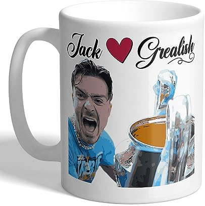 I Love Mugs - Jack Grealish - Manchester, England Footballer - Admirer Mug, Ceramic, 11fl.oz.