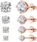 ChicSilver Orecchini Set Donna Punto Luce, 4 Paia Orecchini Donna, Orecchini a Perno in Argento Sterling 925 con 3mm/4mm/5mm/7mm Pietre Opali Orecchini a Lobo, Oro Rosa Confezione Regalo