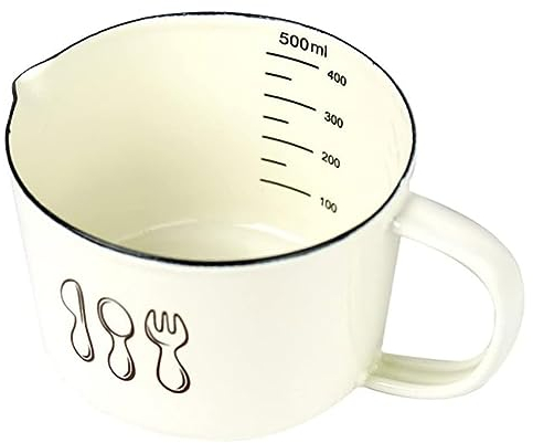 Taza medidora Tazas medidoras de cerámica, tazas medidoras de líquidos, jarra con asa, tazas de agua, tazas de café para acampar, taza para beber, taza de té de la leche, 1 ud. Suministro de cocina