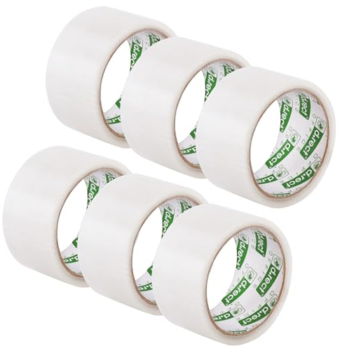 D.RECT Nastro Adesivo Pacchi da Imballo Transparent 50m x 48mm, 6 x Nastro da Imballaggio