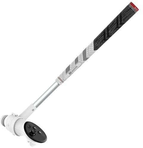 AMVR Golf Club Attachment Compatible with Meta Quest 3S/Quest 3, Non-Slip Golf Handle Grip for Golf +, 80 Degree Design Keep Tracking (For Right Controller, Not for Charging Dock Battery)