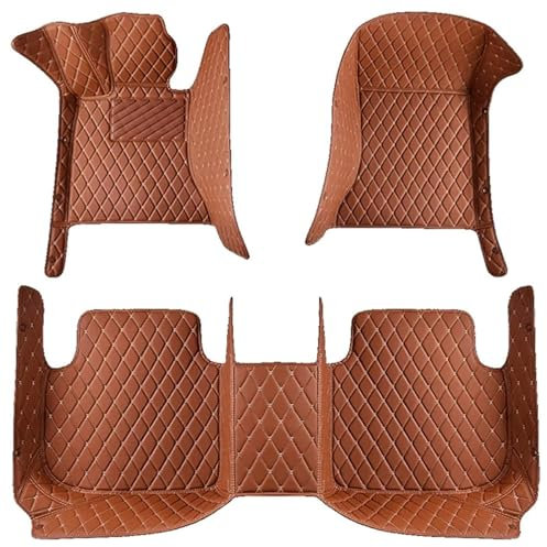 Voiture Cuir Tapis De Sol pour Peugeot 407 Coupe 2005-2011, sur Mesure Moquette Avant Arrière ImperméAbles AntidéRapant Tapis Protection IntéRieur Accessoires, E/Brown