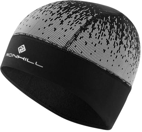 Ronhill Unisex Reflect Beanie Laufmütze, Schwarz/reflektierend, Einheitsgröße