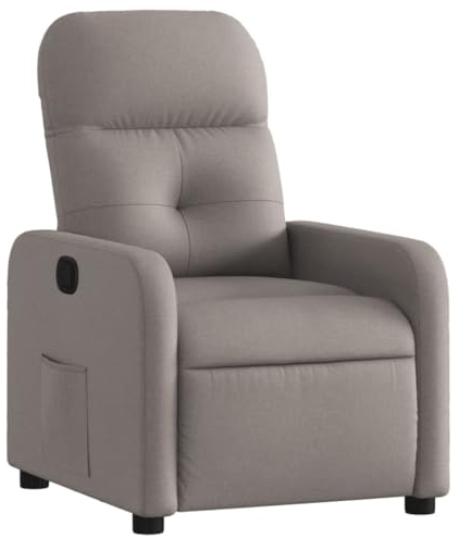 vidaXL Relaxsessel, Sessel mit Liegefunktion, Fernsehsessel Verstellbare Rückenlehne Fußteil, Liegesessel Ruhesessel Polstersessel, Taupe Stoff