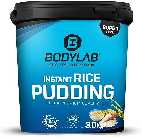 Bodylab24 Instant Rice Pudding Kirsche 3kg, mit Reismehl als Hauptzutat, gut bekömmlich, die schnelle und leckere Kohlenhydratversorgung im Masseaufbau oder vorm Training