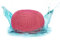 ELYFLAIR® Premium Sitzpouf wasserdicht Ø 55cm oder 45cm - Pouf für Outdoor und Indoor - Sitzhocker in Grobstrick-Optik für Garten, Terrasse, Pool - 100% recycelter Kunststoff (Magenta, Ø55cm)