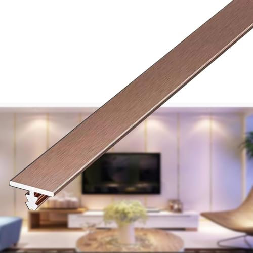 3 Stück T-Form-Laminat-Bodenstreifen, Wandverkleidungsstreifen aus Metall, Aluminium-Übergangsstreifen, Schwellennaht-Abdeckstreifen, zum Verbinden von Bodenlücken (Farbe: Roségold, Größe: L 100 x B
