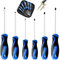 6PCS Screwdriver Set-Heavy Duty Chrome Vanadium Steel Made,Magnetic Screwdriver with 3 Cross& 3 Flat Head,Durable Ergonomic Soft Grip Hand Tools in Carry Bag