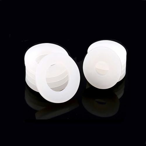 COYOUCO 10 Stück Silikondichtungen Lebensmittelqualität Innendurchmesser 24 mm wasserdichter Dichtungsring Abdichten Reparieren verschiedener SchraubenRohrverschraubungen,Weiß,50mm*5mm