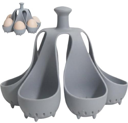 Lpitoy Silikon-eierkocher-Gestell, Freistehender Eierkocher, Eierkocher, Hartgekochter Eierkocher, Für 6 Eier, Silikon-eierkocher, Eierhalter, Küchenhelfer